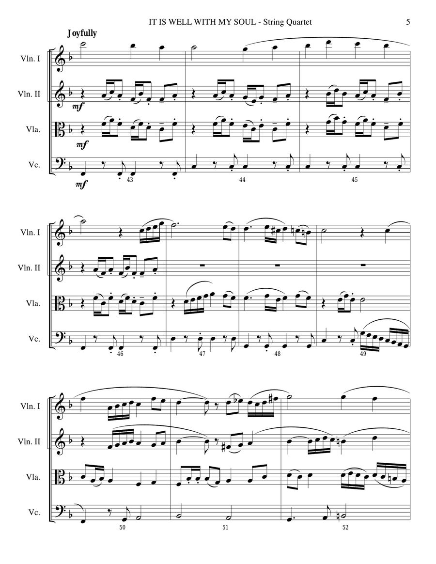 It Is Well With My Soul (String Quartet Score and Parts) String Quartet scores gallery preview page 5