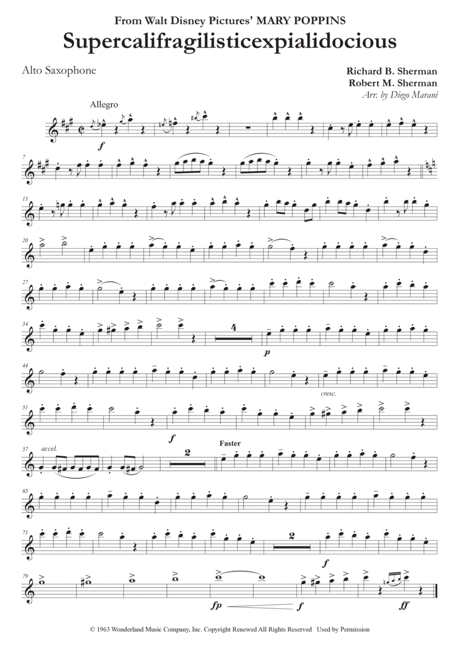 Supercalifragilisticexpialidocious Woodwind Duet scores gallery preview page 1