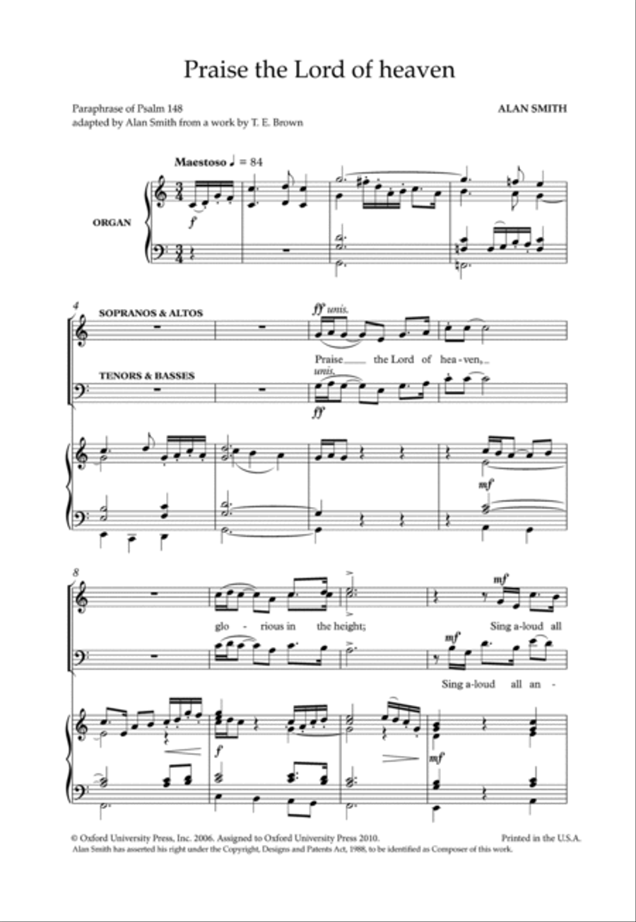 Praise the Lord of heaven Score scores gallery preview page 2