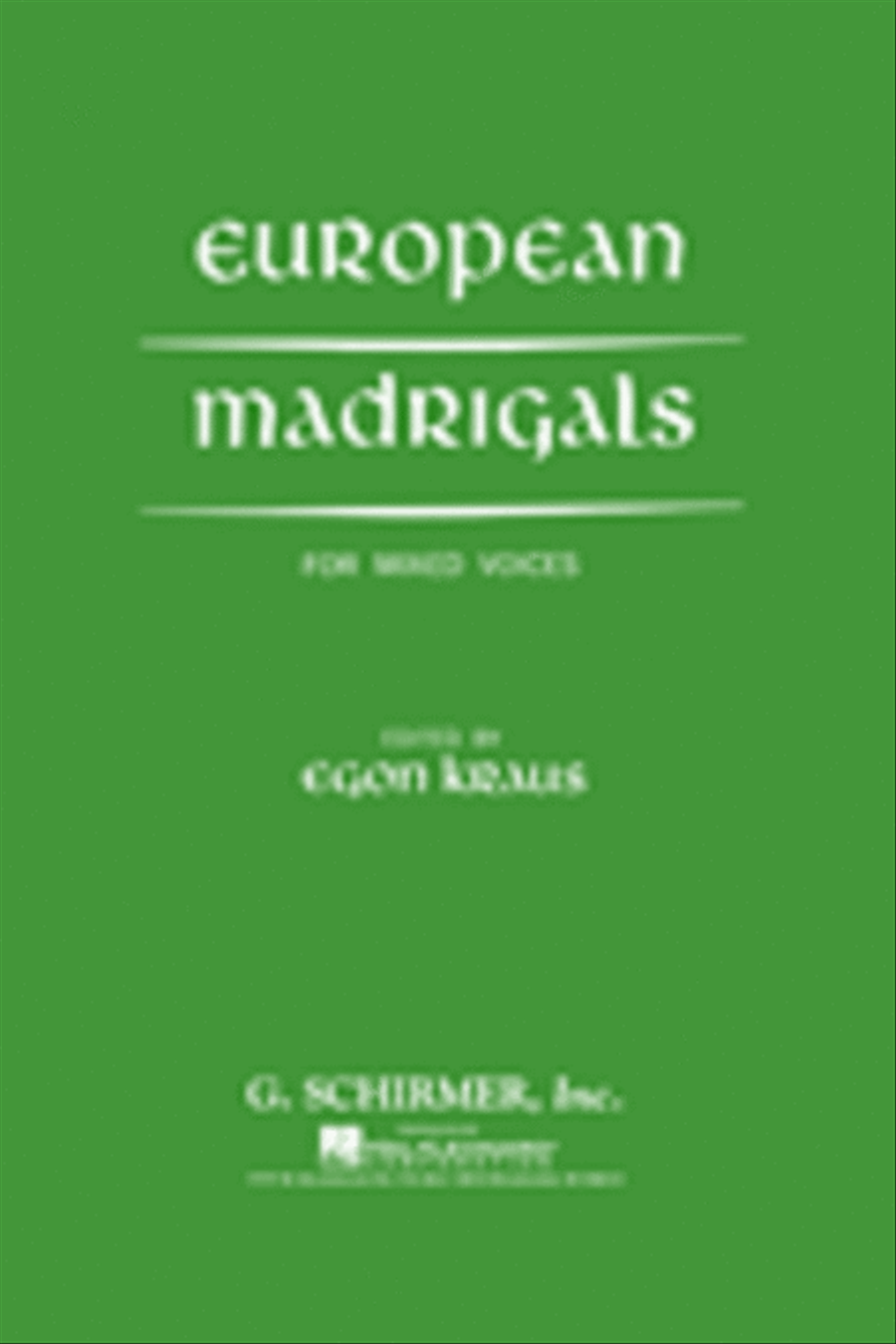 European Madrigals For Mixed Voices 4-Part scores gallery preview page 1
