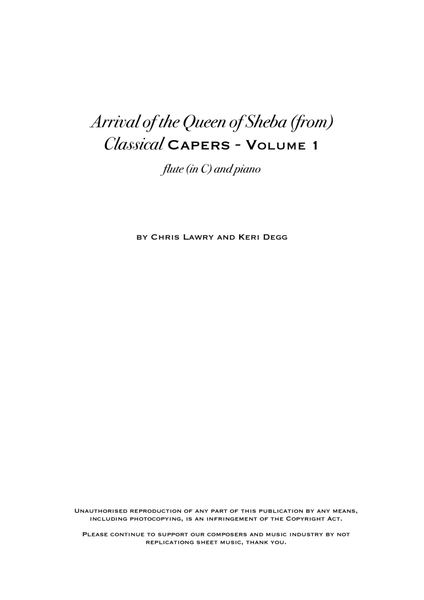 Arrival of the Queen of Sheba, flute/piano - Handel (Jazz-style) includes original flute solo image number null