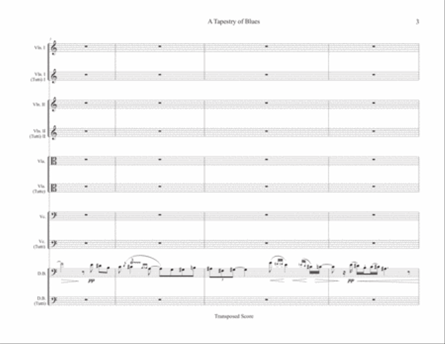 A Tapestry of Blues (score) String Orchestra scores gallery preview page 3