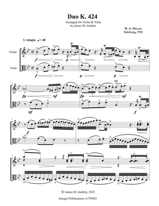 Mozart: Duo K. 424 for Violin & Viola