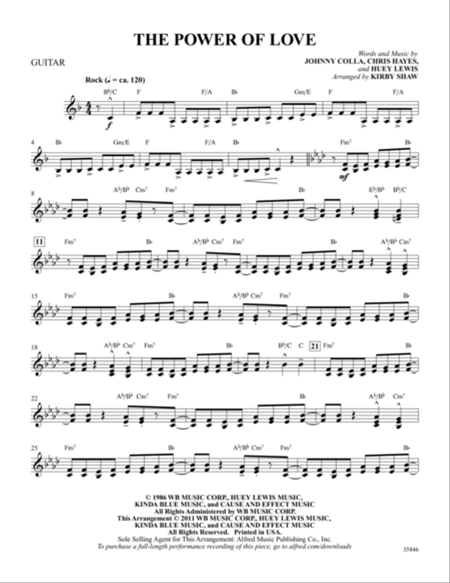 The Power of Love: Guitar Guitar scores gallery preview page 1