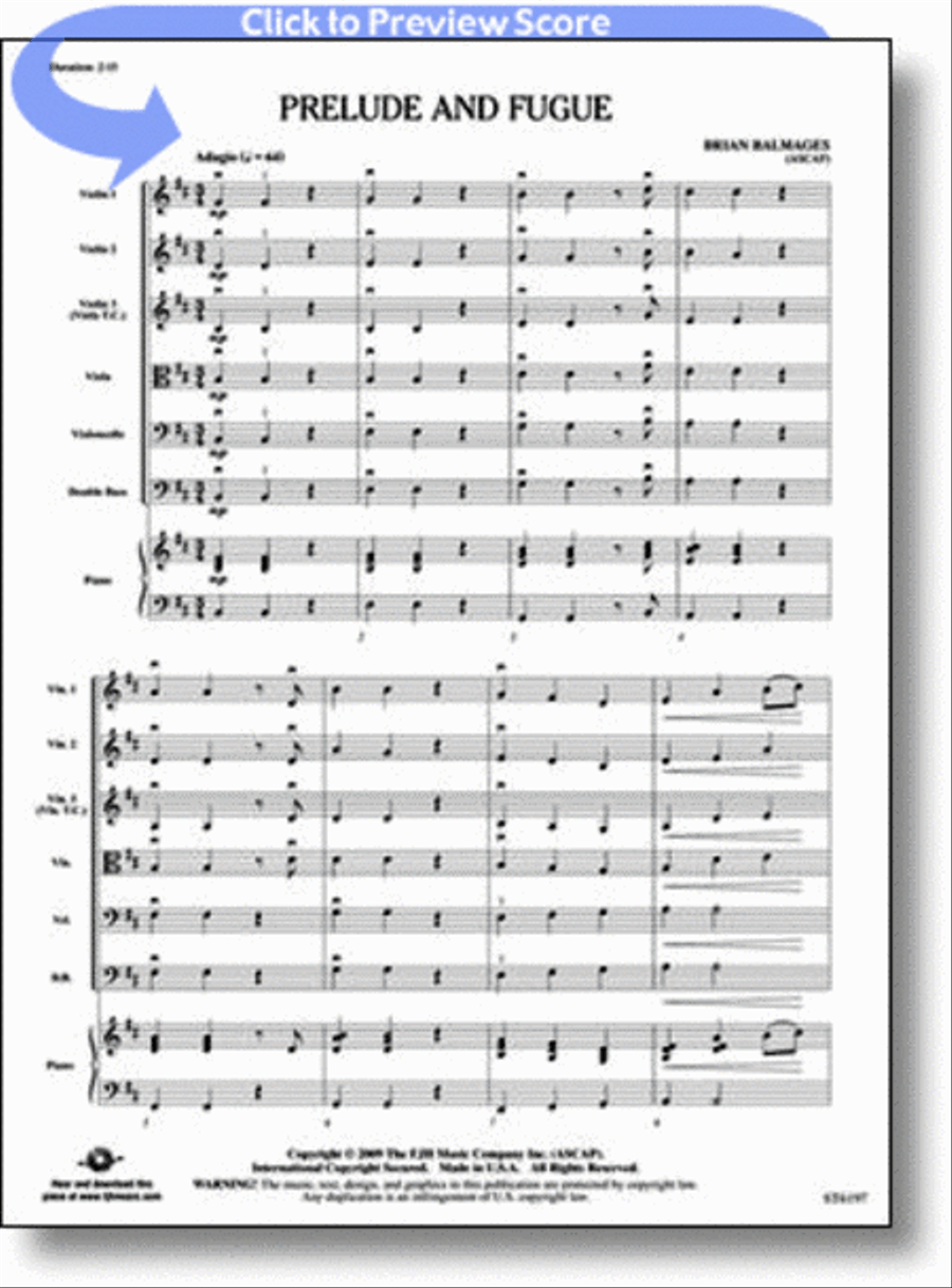 Prelude and Fugue String Orchestra scores gallery preview page 1
