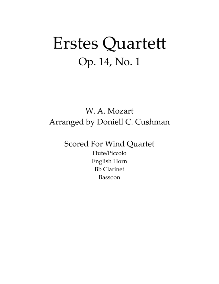 Erstes Quartett, Op. 14, No. 1