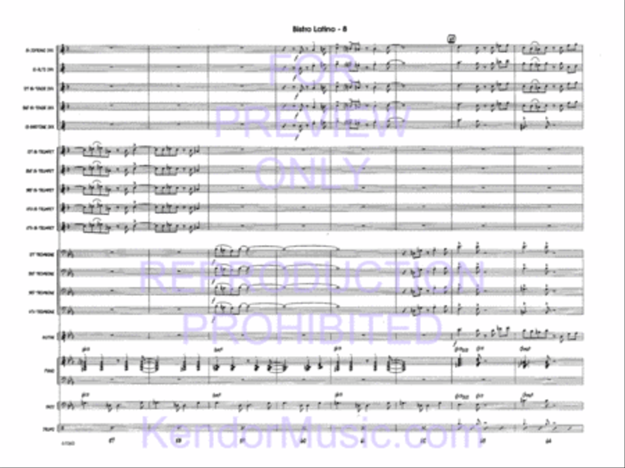 Bistro Latino (Full Score) Jazz Ensemble scores gallery preview page 10