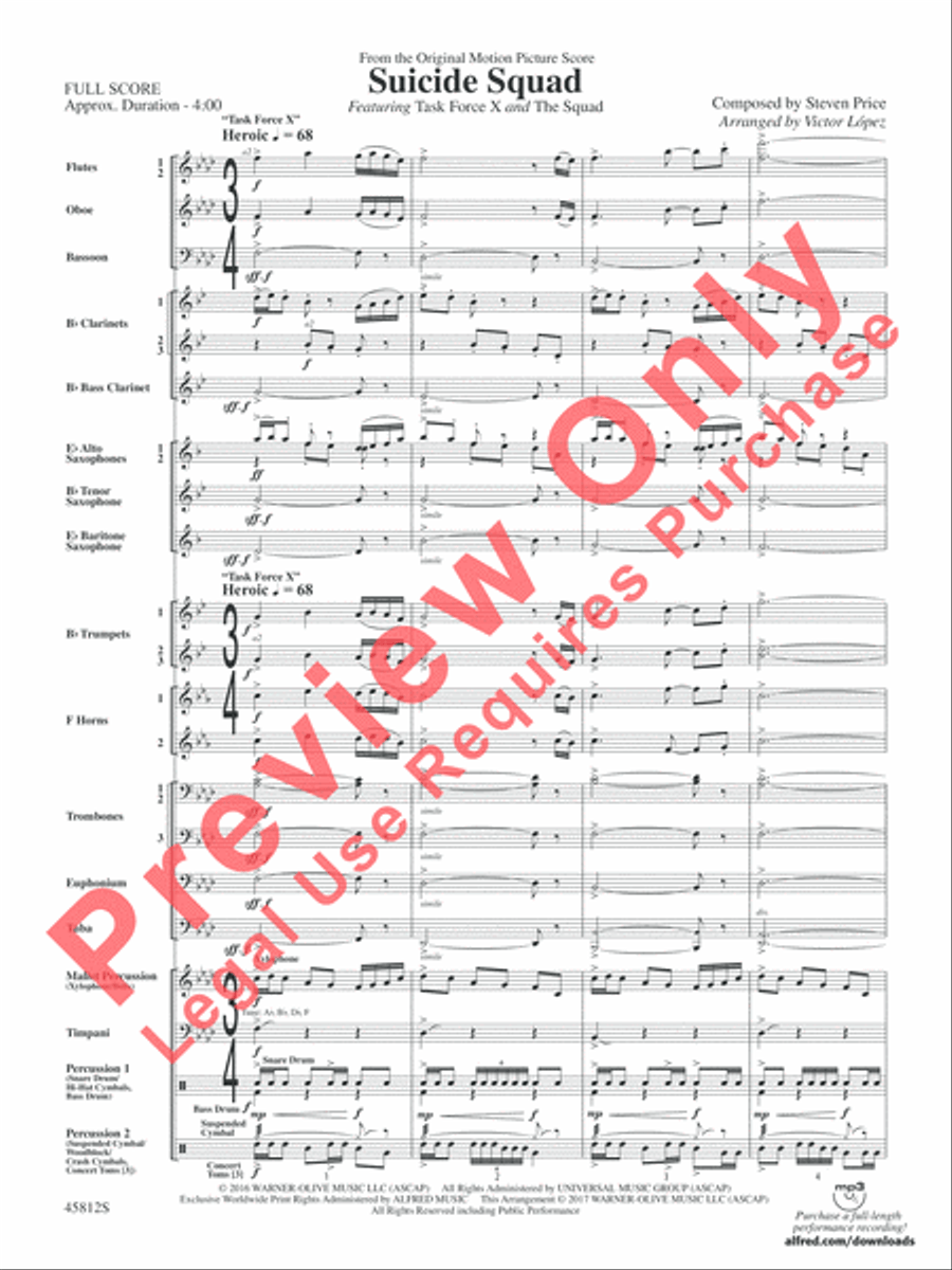 Suicide Squad Suicide Squad Concert Band scores gallery preview page 4
