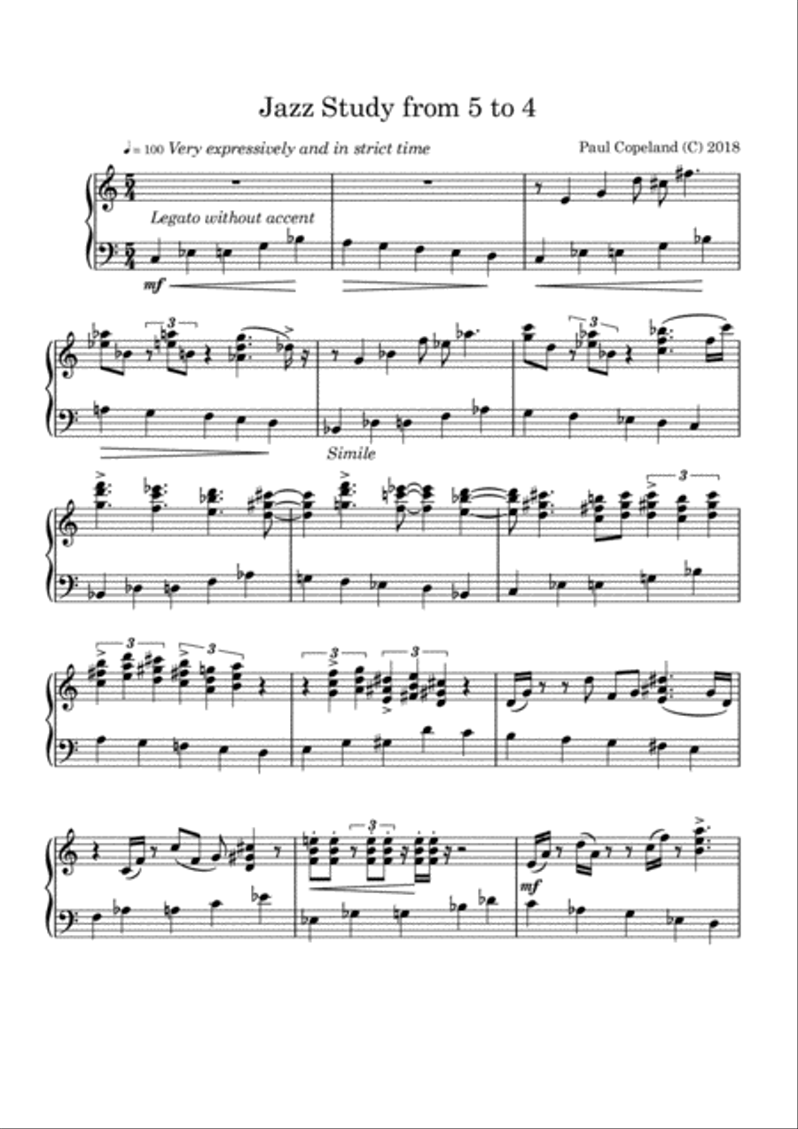 Jazz Study from 5 to 4 Piano Method scores gallery preview page 3
