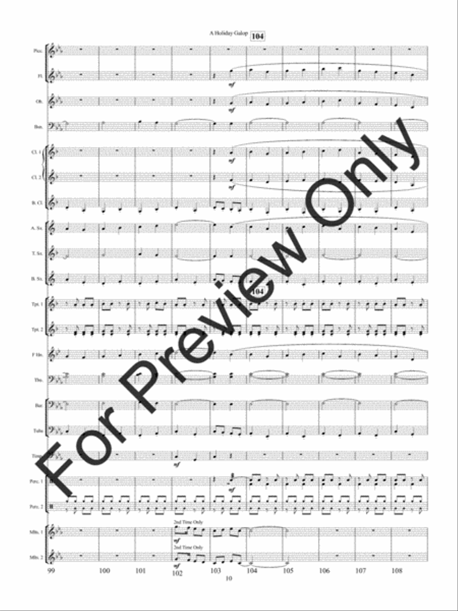 A Holiday Galop (Score) Concert Band scores gallery preview page 13
