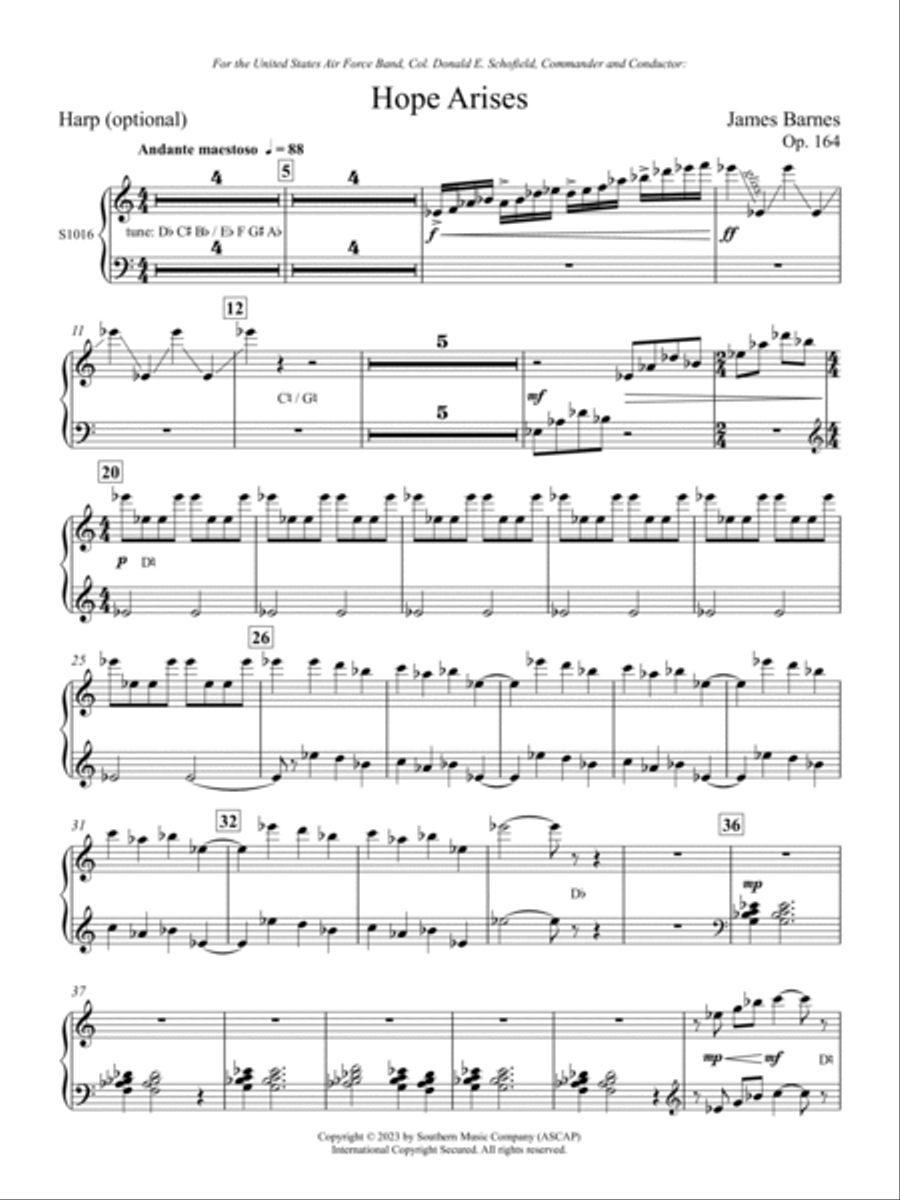 Hope Arises - Harp Concert Band scores gallery preview page 2