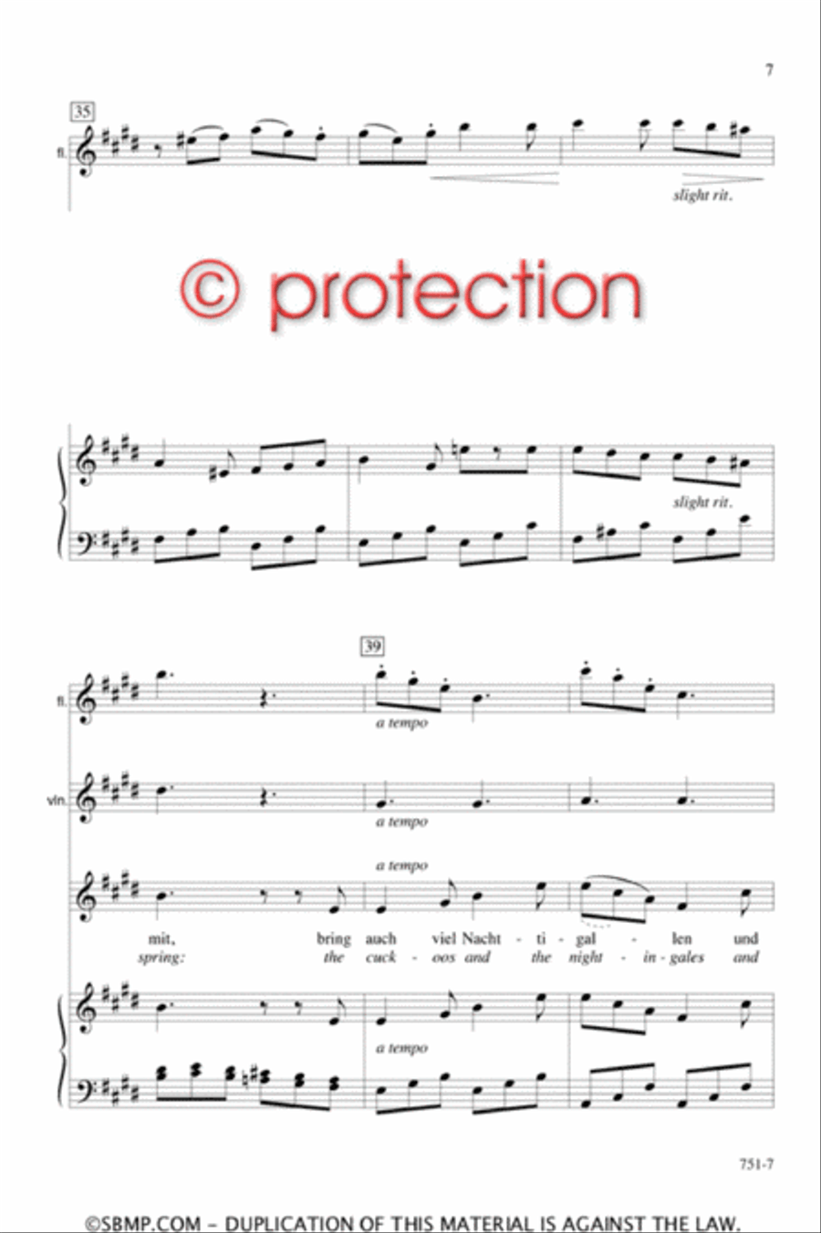 Sehnsucht nach dem Frulinge Unison Choir scores gallery preview page 6