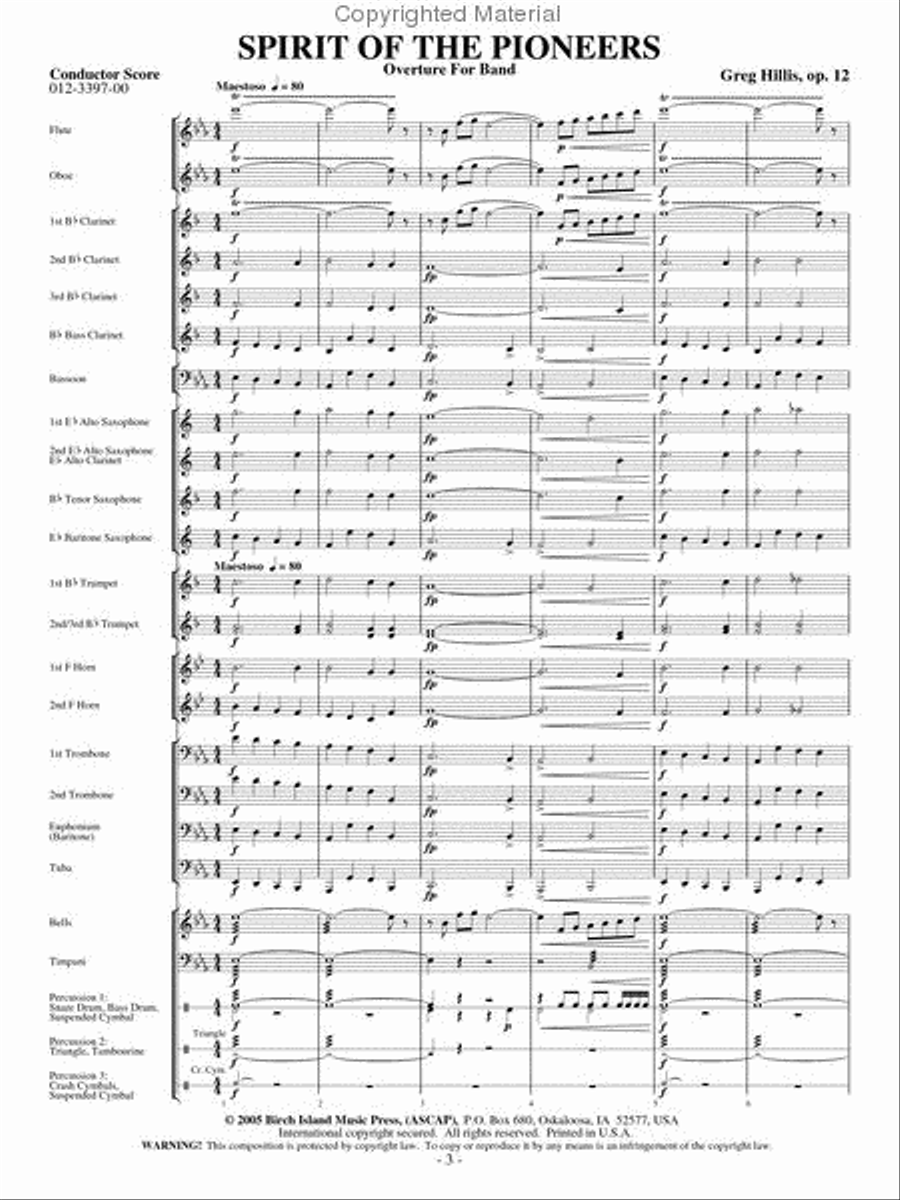 Spirit of the Pioneers Spirit of the Pioneers Concert Band scores gallery preview page 2