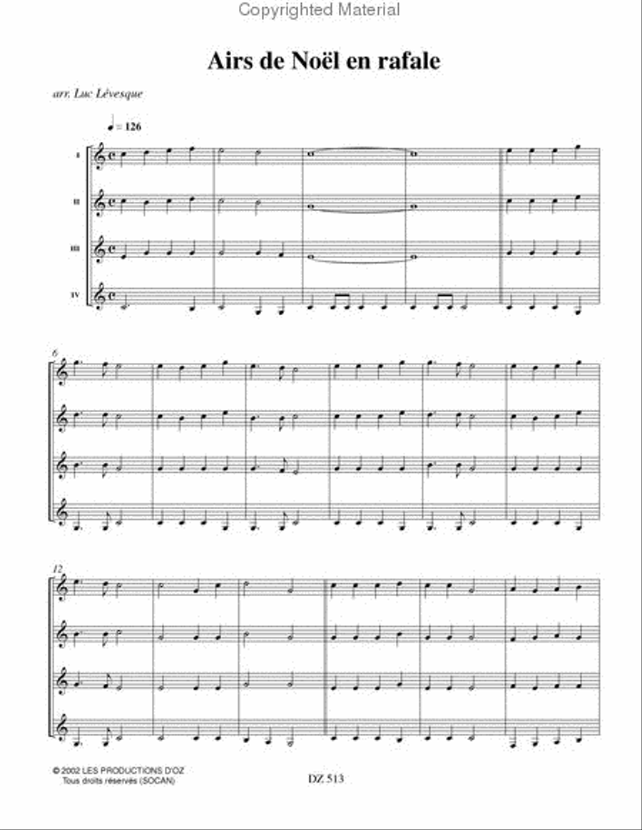 Airs de Noël en rafale Airs de Noël en rafale Guitar Ensemble scores gallery preview page 2