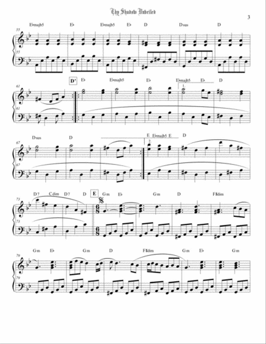Thy Shadow Unveiled Thy Shadow Unveiled Piano Solo scores gallery preview page 4