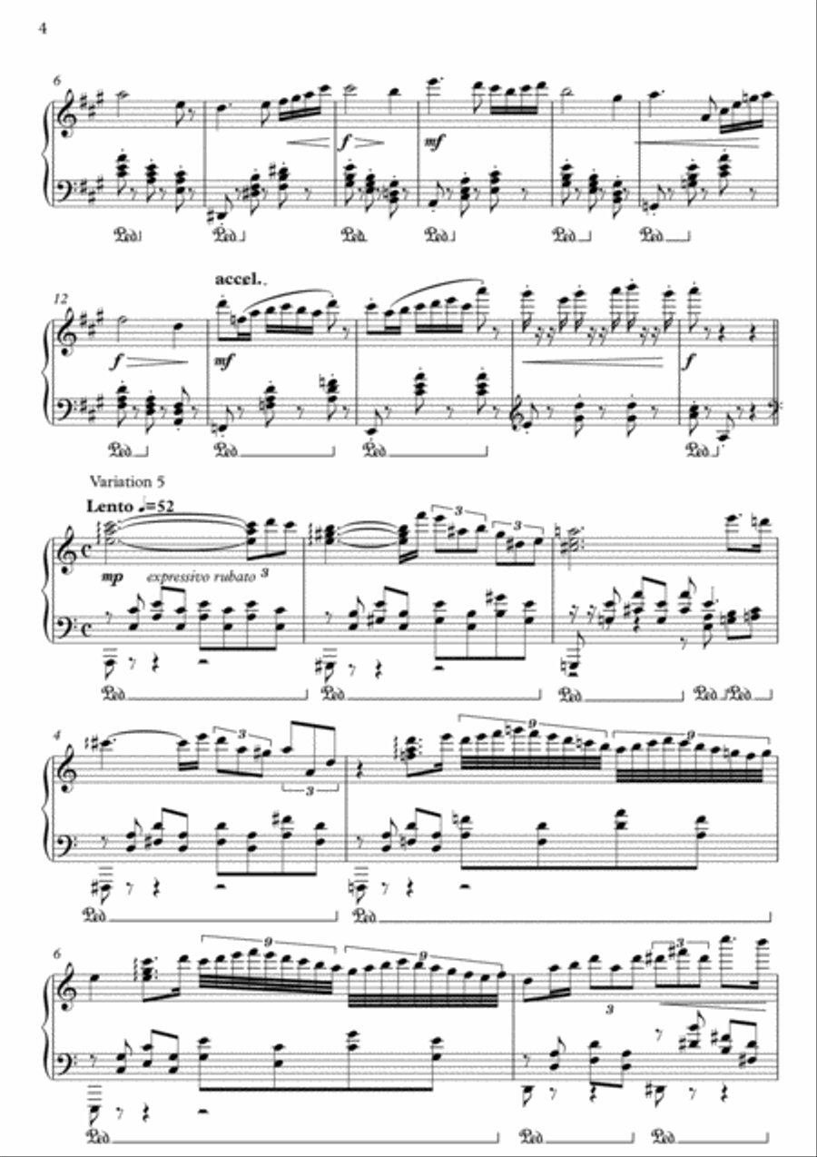 Theme and Variations Piano Solo scores gallery preview page 4
