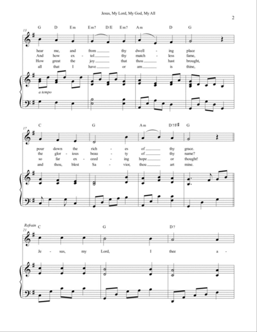 Jesus, My Lord, My God, My All Piano, Vocal, Guitar scores gallery preview page 2