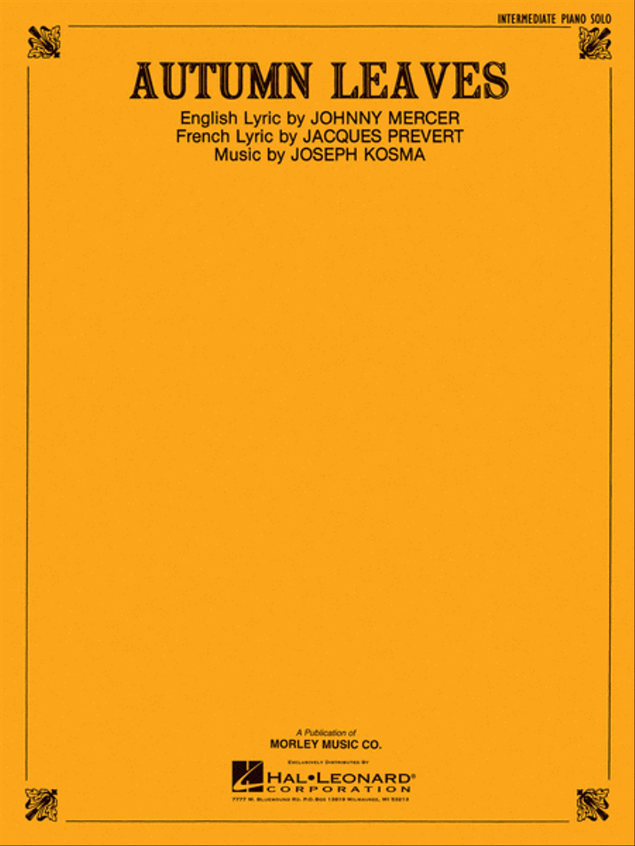 Autumn Leaves - Intermediate Piano Piano, Vocal, Guitar scores gallery preview page 1