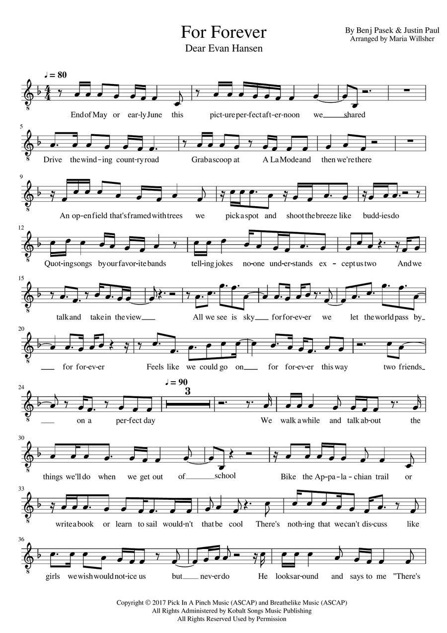 For Forever Voice Solo scores gallery preview page 1