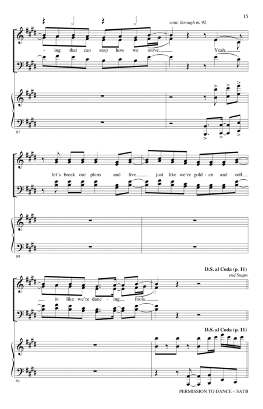 Permission To Dance (arr. Roger Emerson) 4-Part scores gallery preview page 14