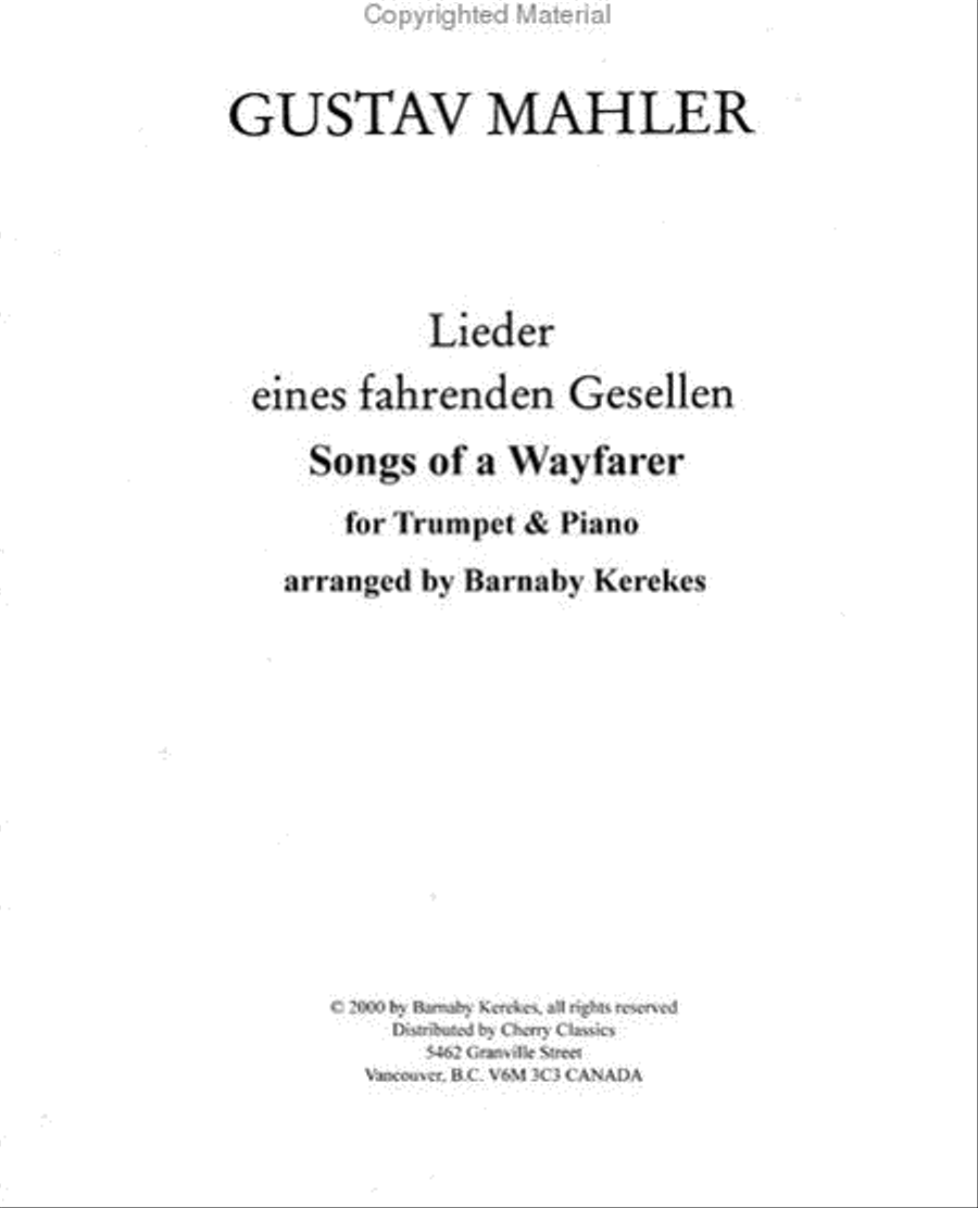 Songs of a Wayfarer for Trumpet and Piano Trumpet Solo scores gallery preview page 2