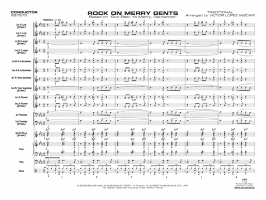 Rock On Merry Gents Rock On Merry Gents Jazz Ensemble scores gallery preview page 2