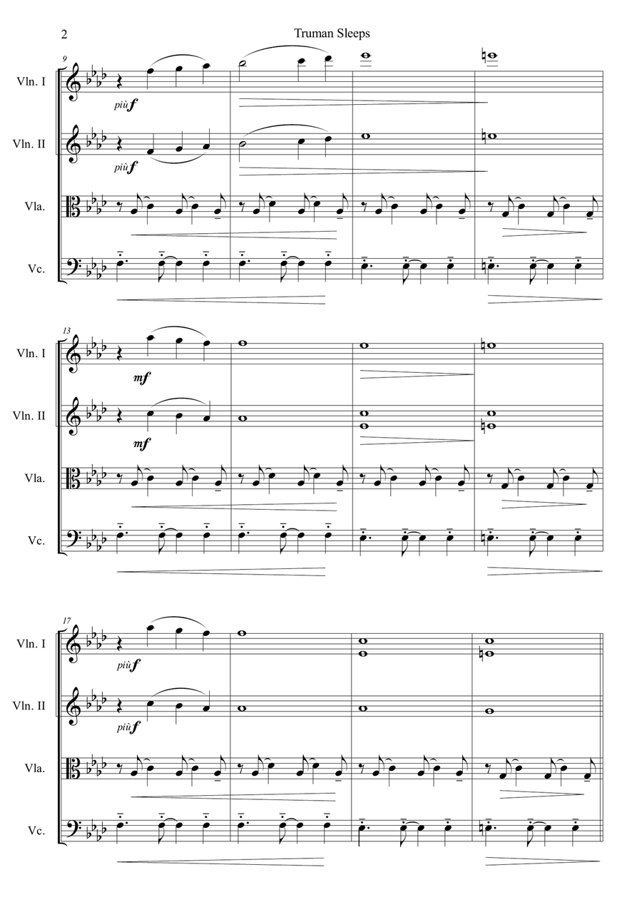 Truman Sleeps String Quartet scores gallery preview page 2