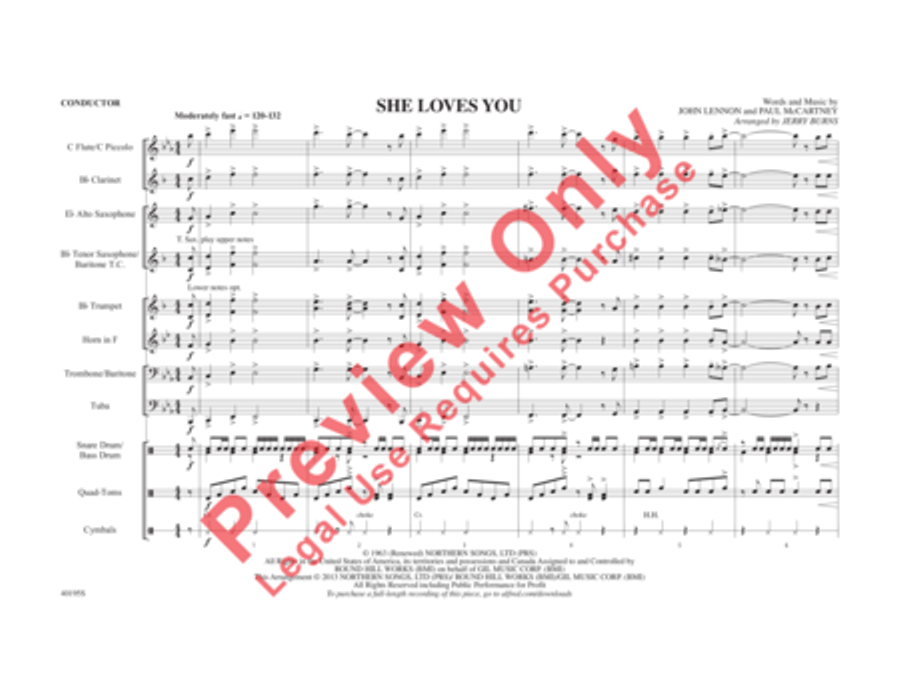 She Loves You She Loves You Marching Band scores gallery preview page 8