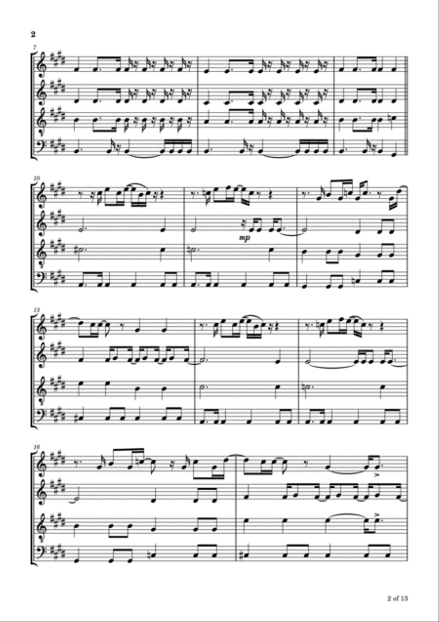 I'm Not In Love Woodwind Quartet scores gallery preview page 3