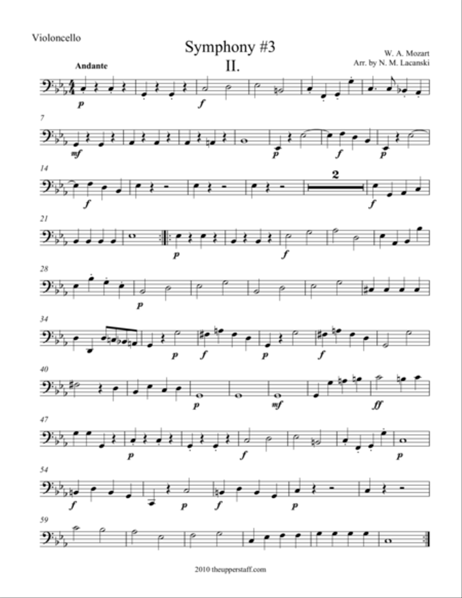 Symphony #3 Movement II. String Quartet scores gallery preview page 1