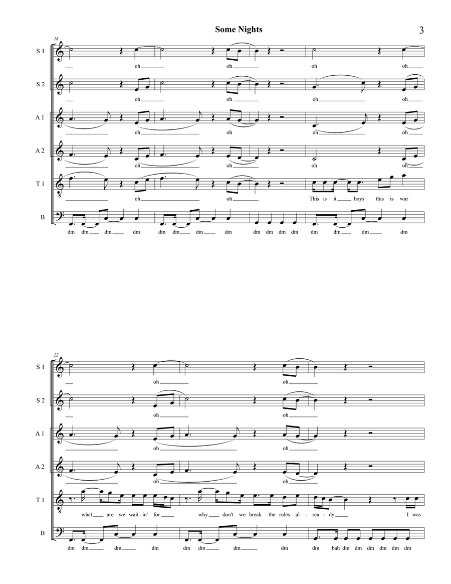 Some Nights 4-Part scores gallery preview page 3