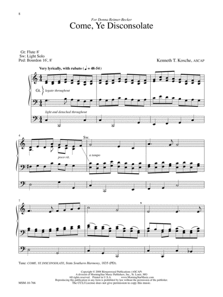 Restoration: Four Arrangements of American Hymns for Organ image number null