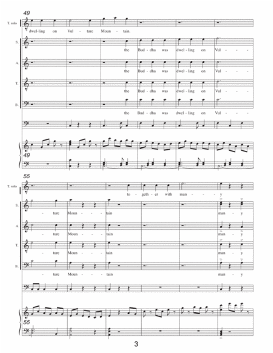 FLOWER of the DHARMA: A Cantata for Chorus SATB, Piano and Percussion 4-Part scores gallery preview page 6