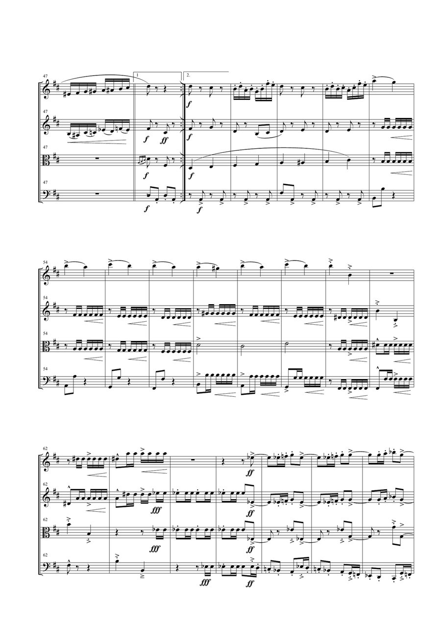 Pomp and Circumstance March No. 1 for String Quartet String Quartet scores gallery preview page 3