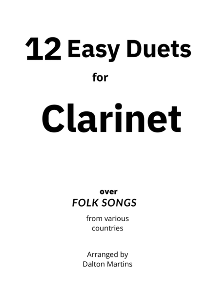 12 Easy Clarinet Duets (over folk songs from different countries) image number null