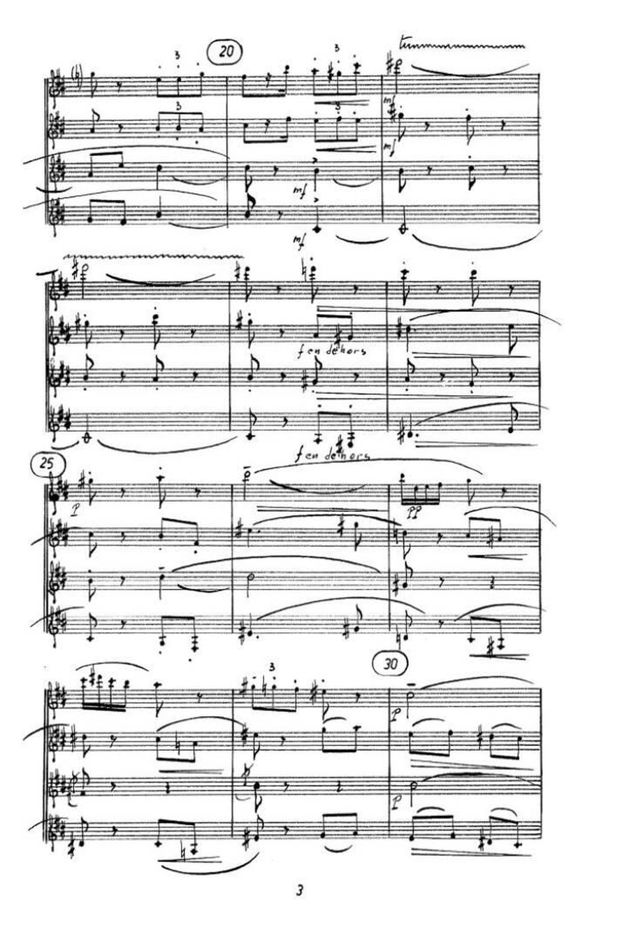 3 petites pièces 9 bis Clarinet Quartet scores gallery preview page 2