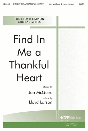 Book cover for Find in Me a Thankful Heart