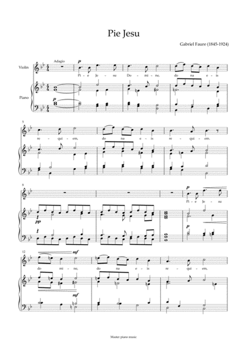 Pie Jesu for violin and piano image number null