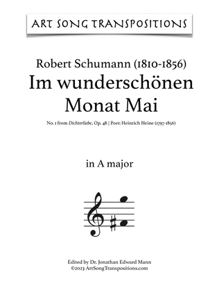 SCHUMANN: Im wunderschönen Monat Mai, Op. 48 no. 1 (transposed to A major)