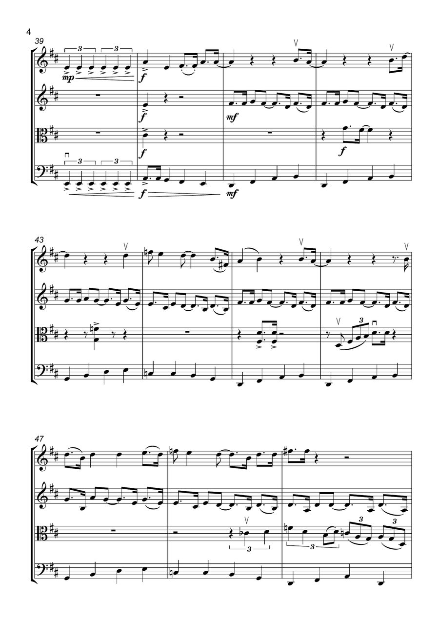 Crazy Little Thing Called Love String Quartet scores gallery preview page 4