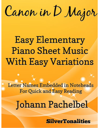 Book cover for Canon in D Major Elementary Piano With Easy Variations Sheet Music