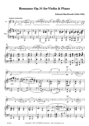 Romanze Op.35 for Violin & Piano