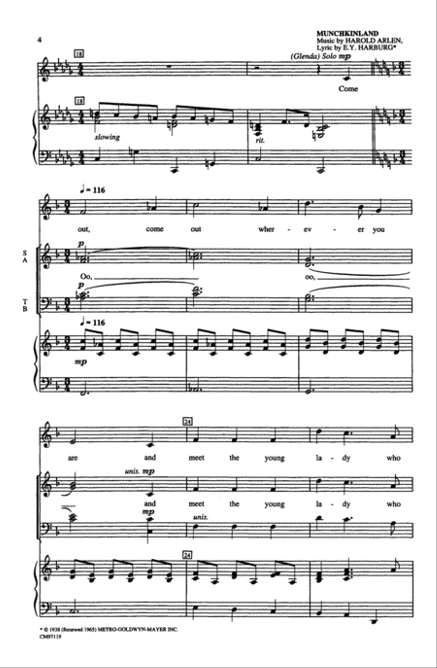 The Wizard of Oz -- Choral Revue 4-Part scores gallery preview page 4