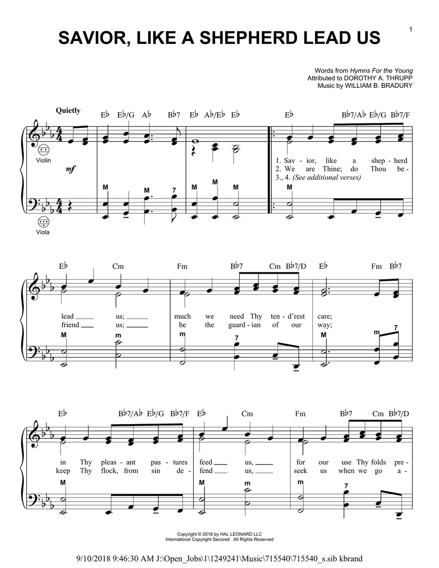 Savior, Like A Shepherd Lead Us Piano scores gallery preview page 1