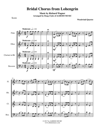 Wagner Bridal Chorus from Lohengrin for Woodwind Quartet