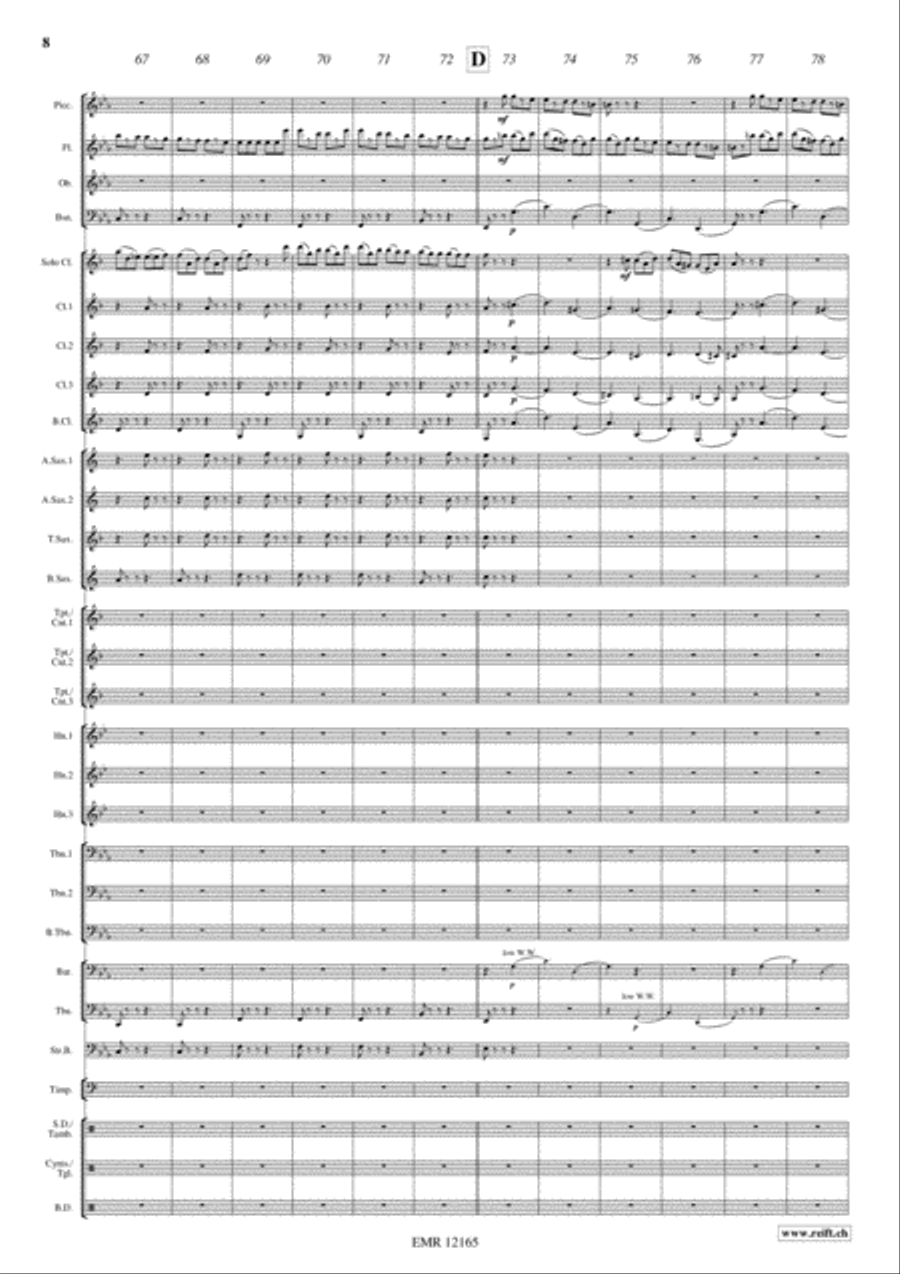 Grande Tarantella Concert Band scores gallery preview page 9