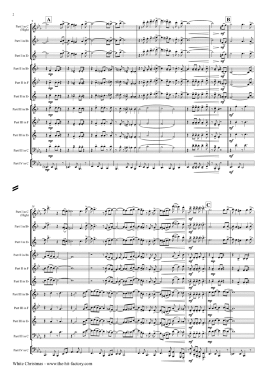 White Christmas White Christmas Concert Band scores gallery preview page 2