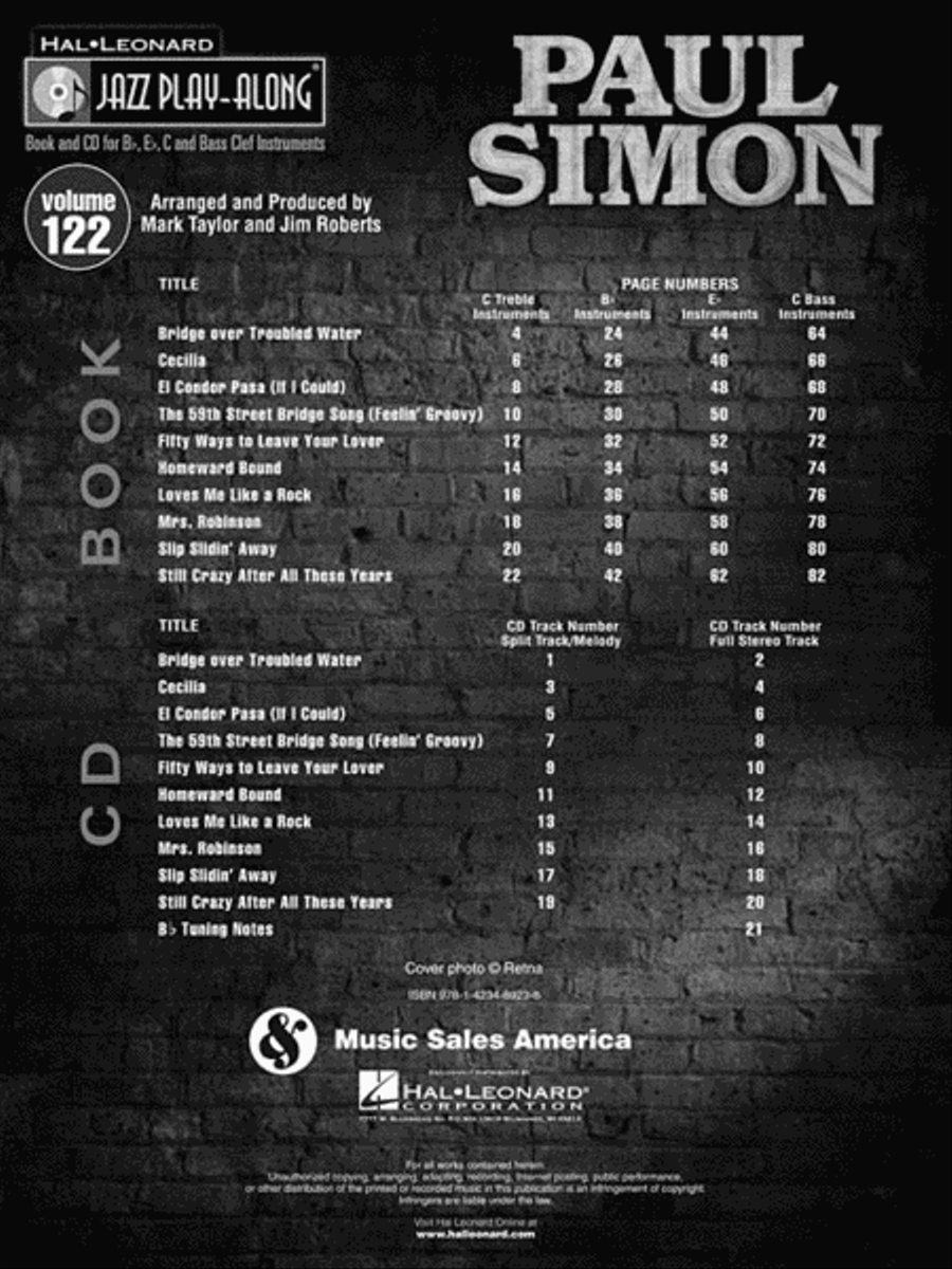 Paul Simon Paul Simon C Instrument scores gallery preview page 3