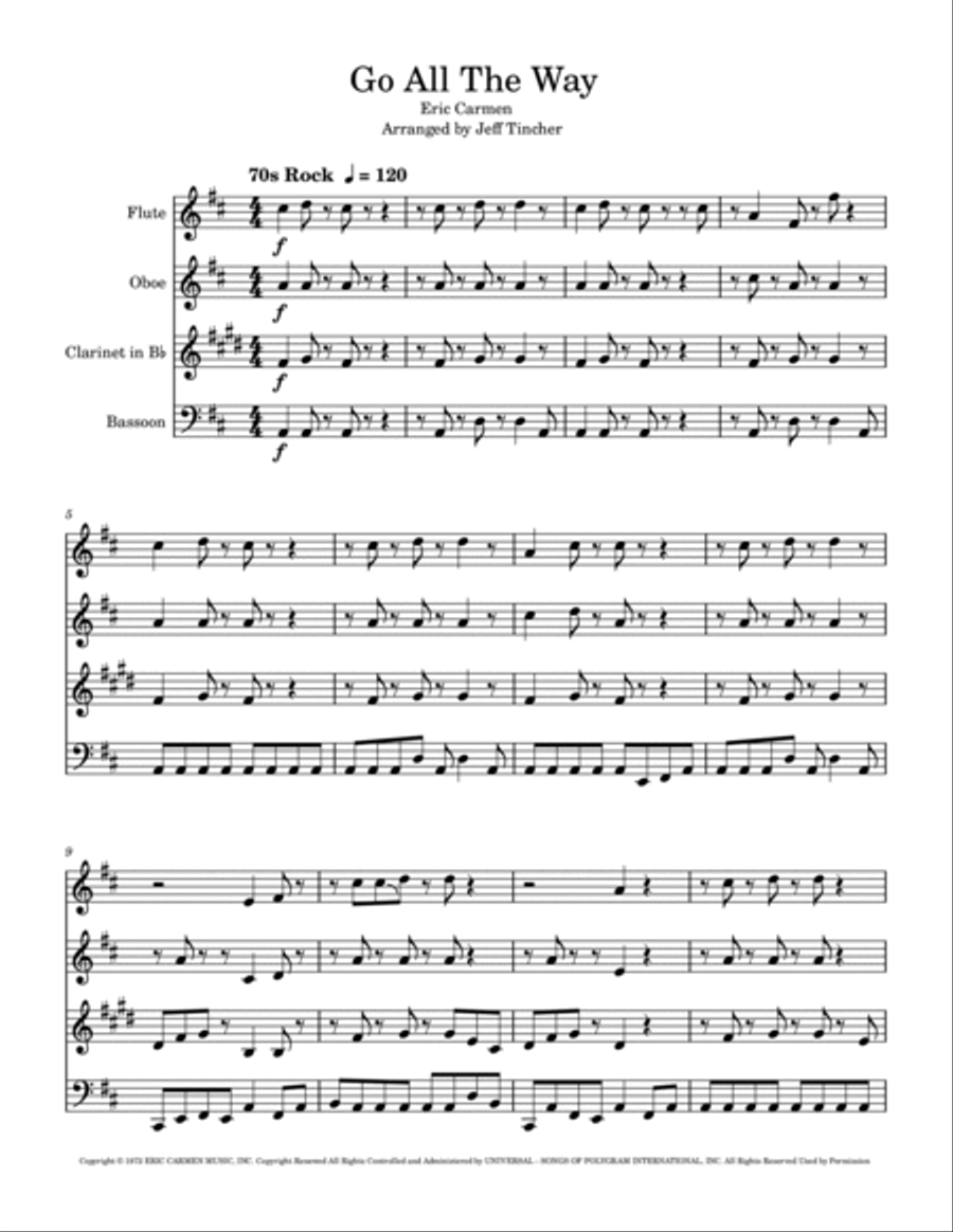Go All The Way Woodwind Quartet scores gallery preview page 2