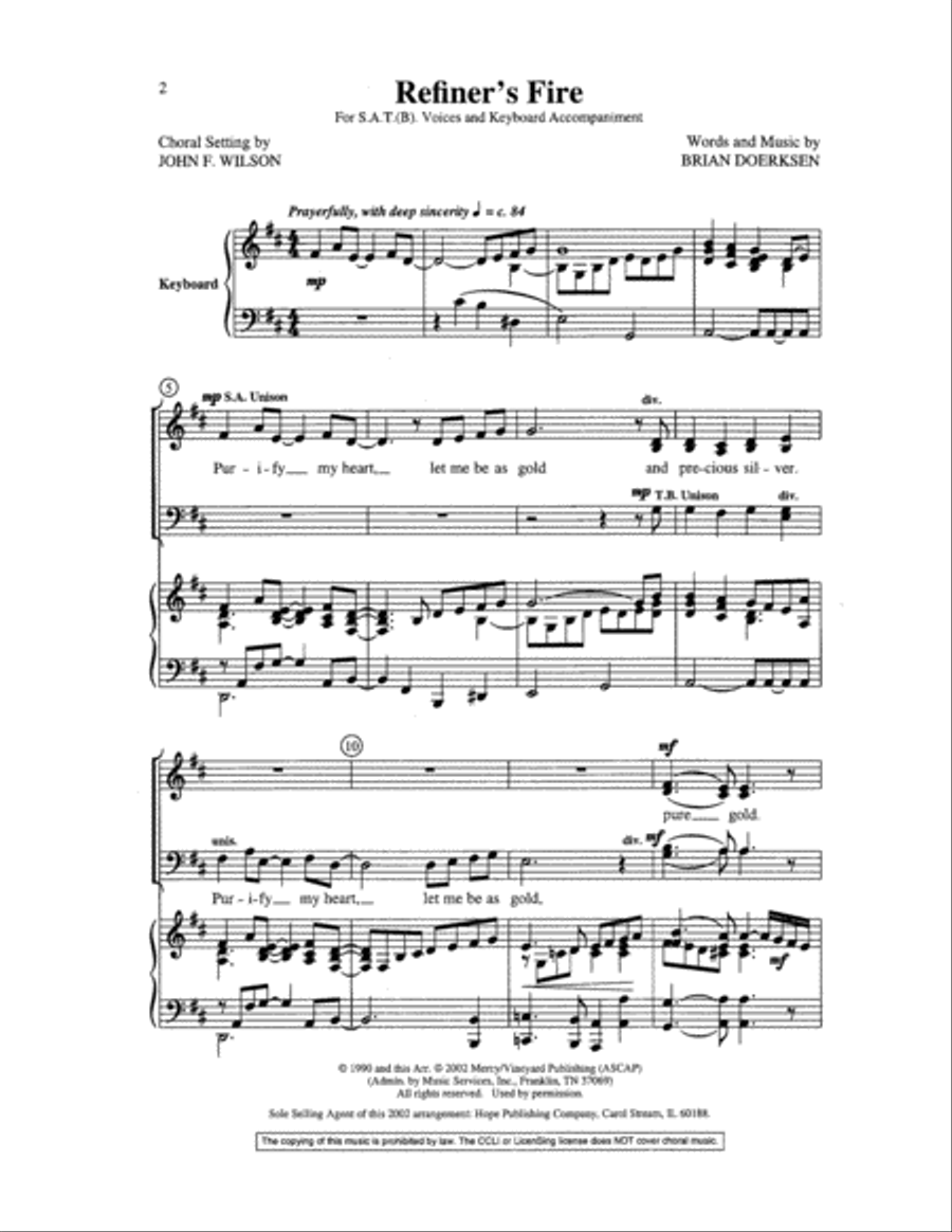 Refiner's Fire Choir scores gallery preview page 2
